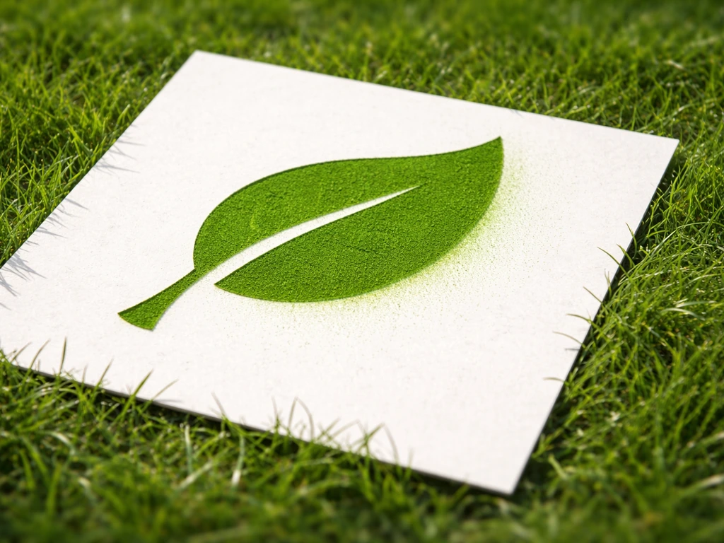 Pochoir en carton bien plaqué sur l’herbe, tracé net sans bavures, détail d’exécution.