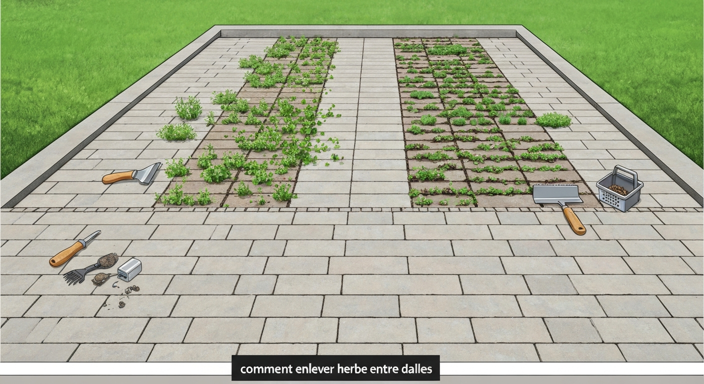 Comment enlever herbe entre dalles : guide pratique et durable